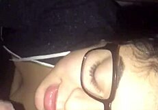 Big Cock Explodes with Cum Over Mami's Glasses