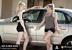 Naughty Christie Stevens and Stepmom Sexualize Car Wash for Hot Sales Boost