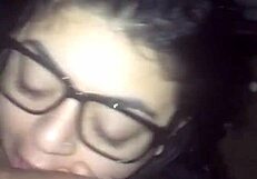 Big Cock Explodes with Cum Over Mami's Glasses