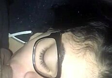 Big Cock Explodes with Cum Over Mami's Glasses