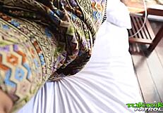 Skinny asian amateur gets plugged in wet holes by big cock