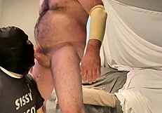 sloppy blowjob for fag slut, choking and cum in mouth