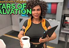 Voluptuous blonde dominates in roleplay?