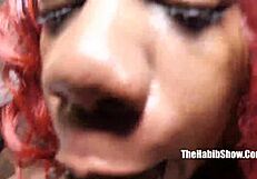 Cali gets her face fucked hard, stretching all her big holes