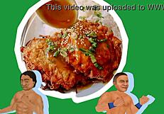 Chinese Asian Young 18+ Wrestles in Hood with Food