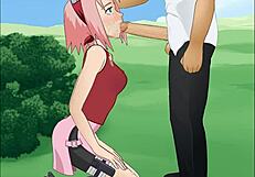 Naruto fans, see Sakura Haruno in super deepthroat action this time!