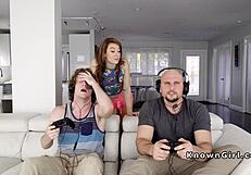 bf with friend gangbangs girlfriend at home