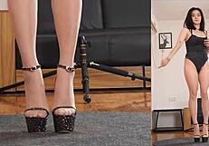 Watch this Asian amateur dancer in pantyhose, twirling and teasing with every step. Her moves are so suggestive.