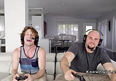 bf with friend gangbangs girlfriend at home