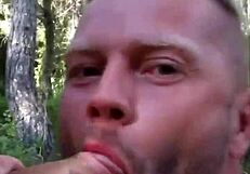 Gay Man Cruises Outdoors For Blowjob On Huge Dick From Neighbor