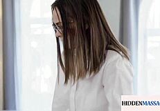 Lusty mature lady and young ladies fucking each other was in a massage parlour threesome session