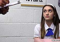 Cute shoplifter Sera Ryder caught with dildo, shows cop rough doggystyle tricks