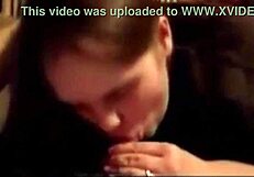 Wife deepthroats husband’s cock for Christmas cum gift