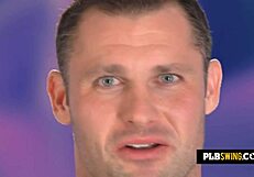 the hot brunette babe sucks a big cock while her man watches