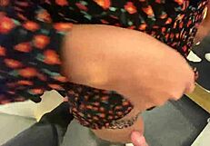 The girl works out a purchase in the locker room with her couple