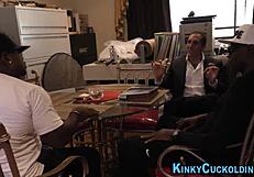 Excited Babe Enjoys Cuckolding Session With Facial Climax In Interracial Threesome