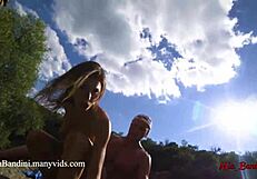 Raw sexual activity on the mutable stage high above the gorge in the rift with Mia Bandini