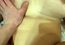 She sucks dick then gets fucked in her tight pussy up close.