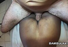 Cum Inside Ebony Pussy in Interracial Creampie.