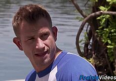 Teens slender feet get jizzed in hardcore oral rimjob