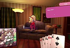 i play poker with 2 chicks, furry stripp