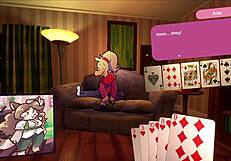 i play poker with 2 chicks, furry stripp