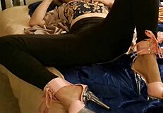 Wanna see this amateur slut in satin thong and stockings give a wild rimjob?