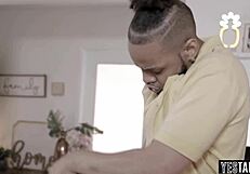 she's bound naked, getting blowjob and doggystyle in quiet room