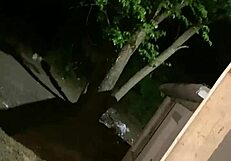 Wife Gives Late Night Blowjob on the Porch Under the Stars