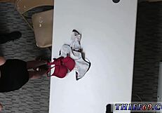 Petite 18-Year-Old In Police Uniform Gets Gangbanged In High Definition Group Scene