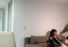 behind the scenes, the latina teen gets a big cock creampie in her tight pussy