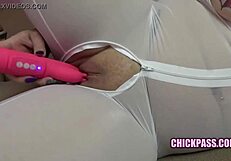 curvy milf selena sky masturbates in sheer bodystocking