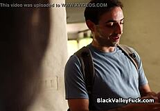 Busty half asian ebony twerks and gives blowjob