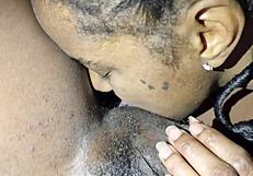 Ebony Sloppy BBC Sucking in Car