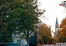 german big tits woman does real blind date casting on street