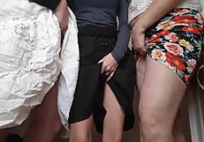 She had 6 orgasms under the skirt in wild kitchen action