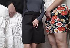 She had 6 orgasms under the skirt in wild kitchen action