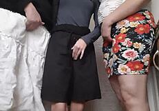 She had 6 orgasms under the skirt in wild kitchen action