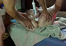 Is Cherry Shay swallowing cum after her vibrator orgasm on dripping pussy?