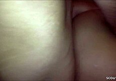 German street whore banged without condom for messy creampie
