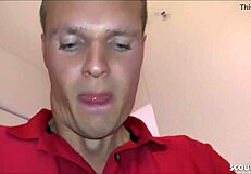 German street whore banged without condom for messy creampie