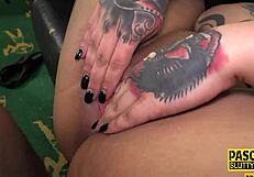 Tattooed Chubby Sub Gets Fingered