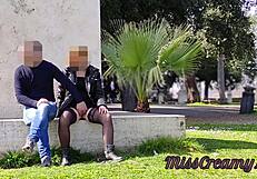 real amateur french public squirt sex risky in park 4k