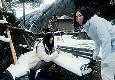 White Cat Myaako Crafts SNOW SCULPTURE Art In Nacchi Journey