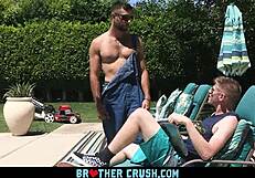 Cute 18+ Guy Worships Muscular Stepbrother