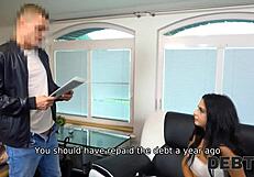 Debt4k gal stops vr game for lender's real fun