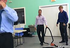 The gay office worker takes advantage of the Friday’s mood harmless teasing the boss