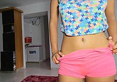 i convinced my taboo latina stepsister to fuck me on the sofa in the dorm party.