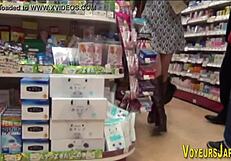 asian in big boots peed on by voyeur