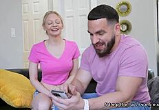 in this fantasy roleplay, the stepbro fucks his busty blonde teen stepsister from pov